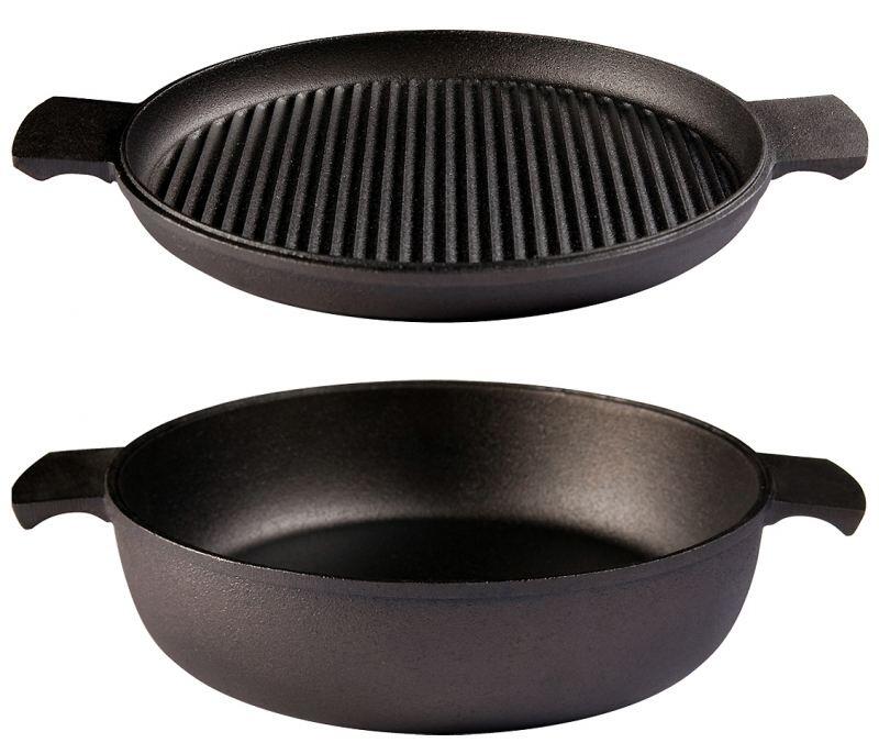 Skeppshult Pfannenstapel 2 Teile Gusseisenpfannen Set Grillpfanne Bratpfanne