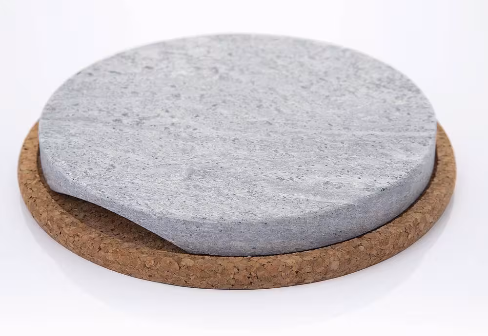 Täljsten Speckstein Untersetzer mit Kork, warm und kalt geeignet