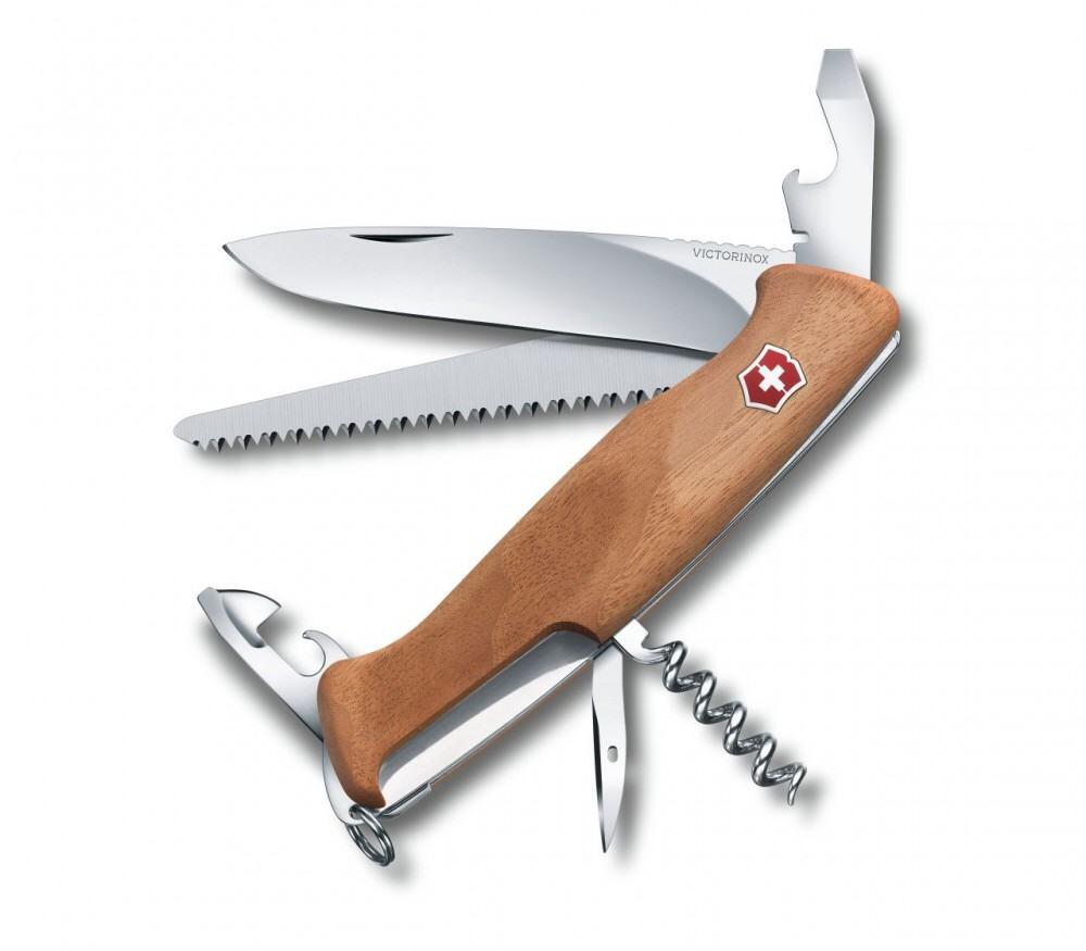 Victorinox Rangerwood 55 Taschenmesser mit Holzgriff, Säge und Klinge