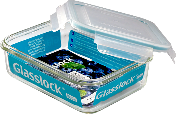 Glasslock Frischhaltebehälter rechteckig aus Glas mit Deckel 1000 ml