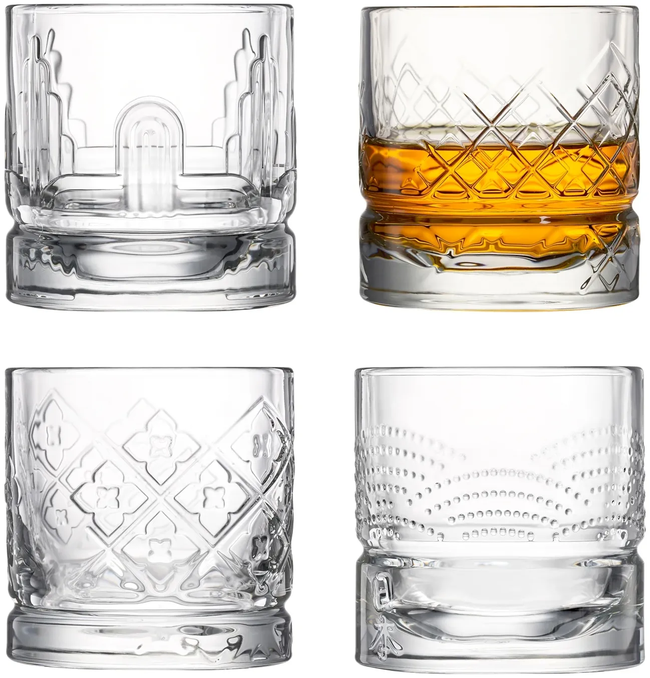 La Rochère Dandy Whiskyglas 4er-Set, Kristalloptik Tumblergläser
