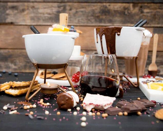 Boska Choco Fondue Petit Marie Set mit Schokolade und Kerze