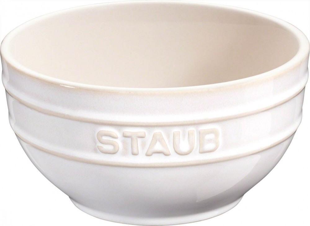 Staub Schüssel elfenbeinweiß Keramik mit Staub-Logo