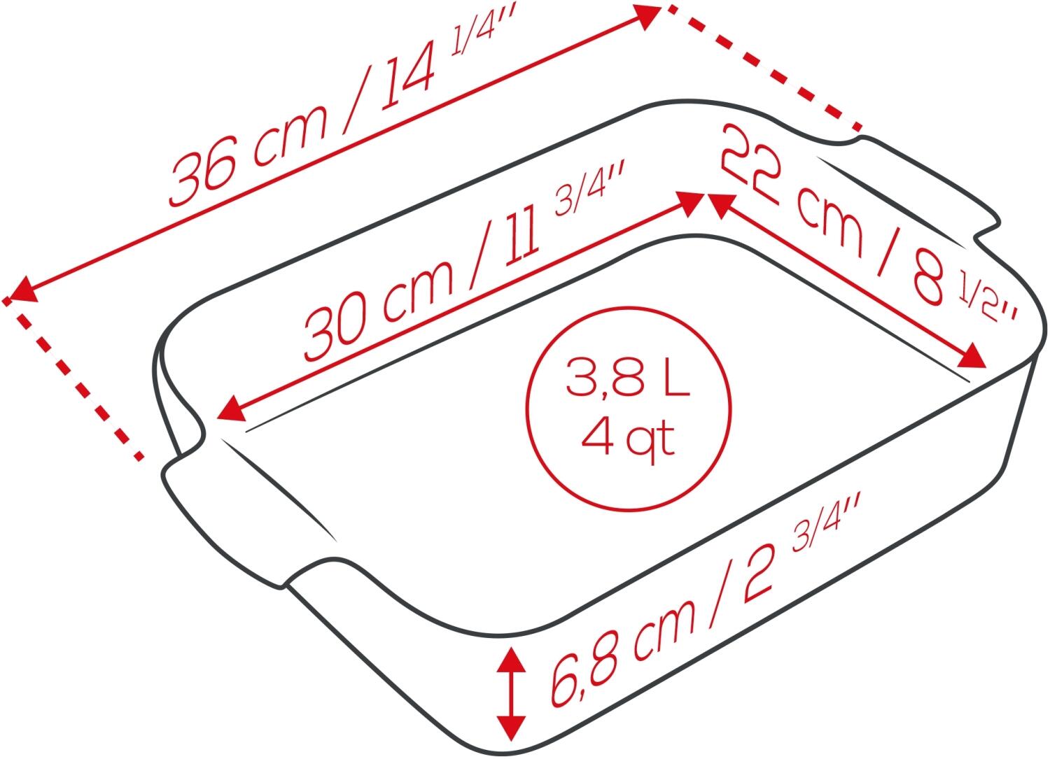 Appolia Auflaufform rechteckig waldgrün 3,8 L 36x22 cm