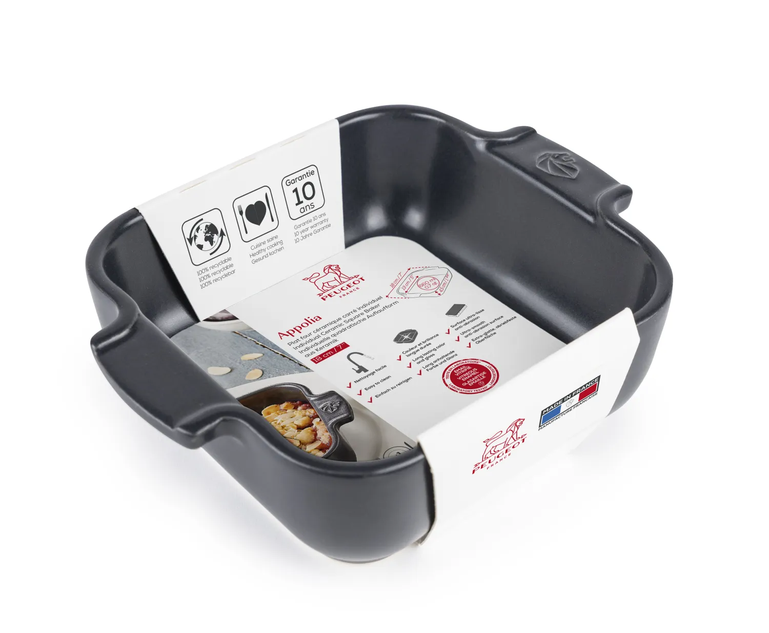 Appolia Auflaufform quadratisch in schiefergrau