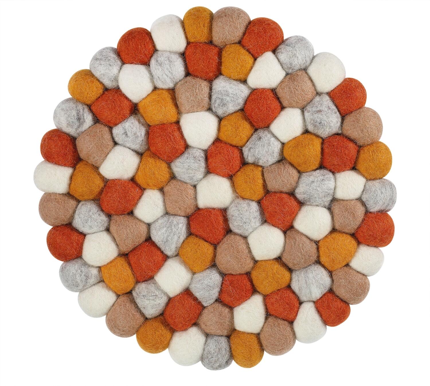 cilio Untersetzer LANA AMBRA rund Filzkugeln mehrfarbig