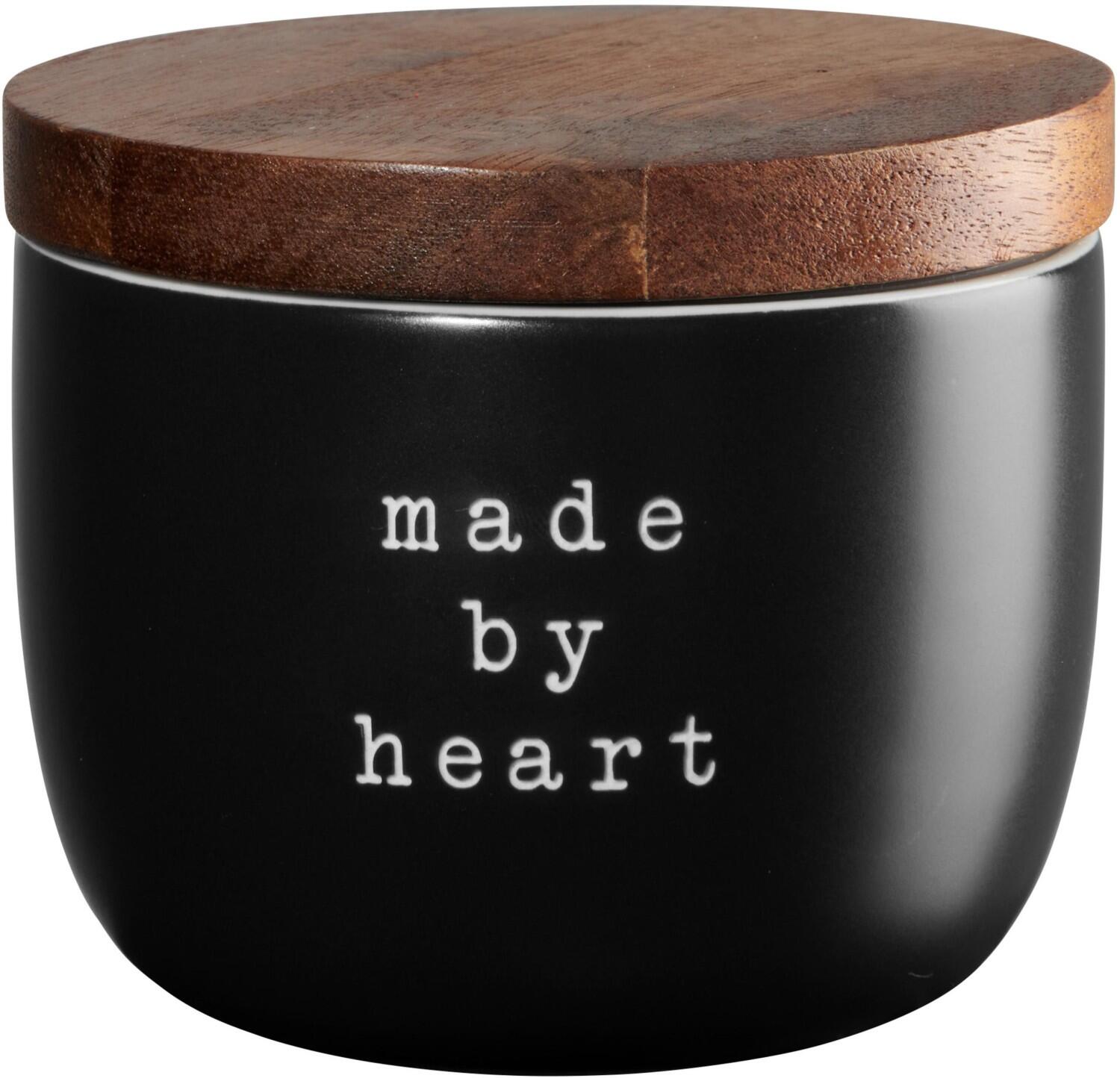 ASA Marmeladendose made by heart schwarz mit Holzdeckel