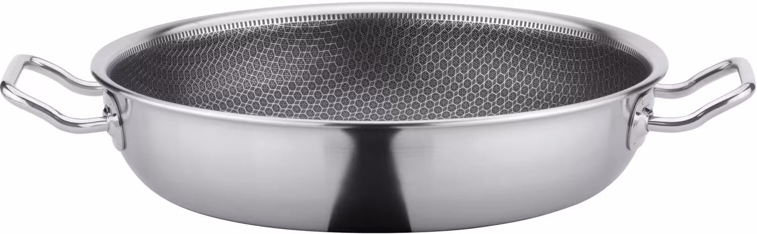 Spring Servierpfanne XL Vulcano Cut Resist mit Griffen Edelstahl