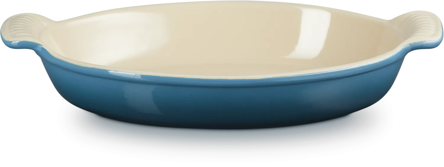 Le Creuset Auflaufform Tradition oval in deep teal
