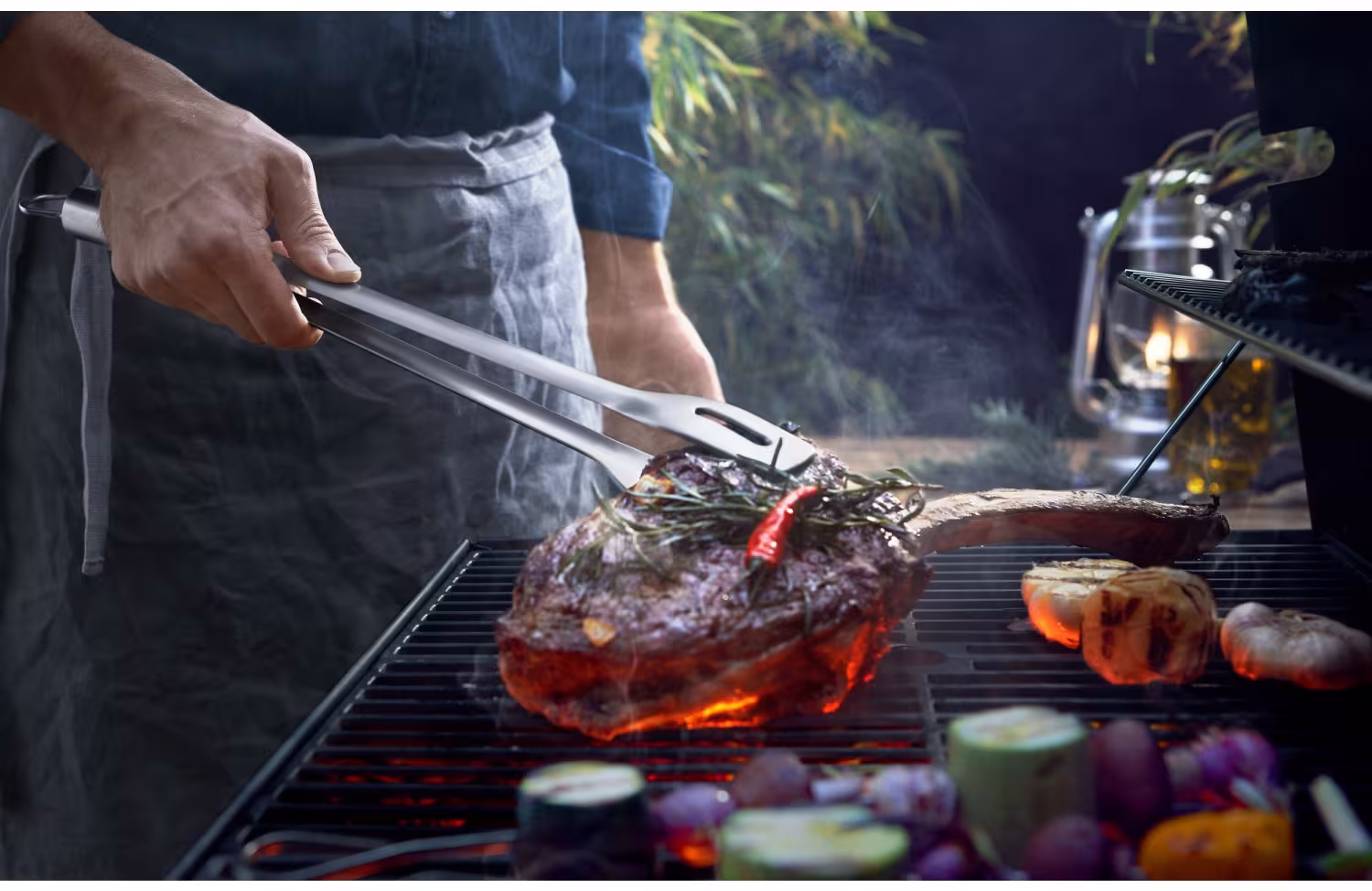 WMF BBQ Grillzange lang 44cm für Steak am Grill