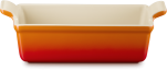 Le Creuset rechteckige Backform ofenrot Keramik mit Griffen