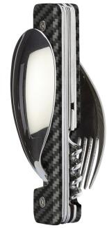 Akinod Multifunktionales Besteck 13h25 Kohlefaser mit Löffel Gabel Korkenzieher