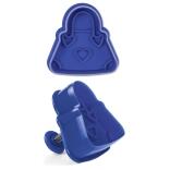 Städter Kunststoff-Ausstecher-Form Handtasche 5 cm Blau