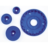 Städter Kunststoff-Ausstecher-Form Rüschen / Volant ø 8,5 cm Blau Set, 4-teilig