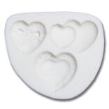 Städter Reliefform Herzen 3,5–4,5 cm Weiß 3er-Reliefform