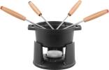 Staub Schoko Fondueset aus Gusseisen in schwarz