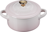 Le Creuset Mini Cocotte mit Herzknopf in shell pink