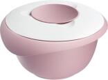 Westmark Rührschüssel mit zweigeteiltem Deckel in rosa-weiß