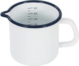 Kockums Sauciere mit Skala aus Emaille, weiß / blau