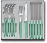 Victorinox Swiss Modern Besteck-Set mit Tomatenmessern, 12-teilig, minzgrün