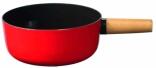 Stöckli Käsefondue-Caquelon Emotion mit Holzgriff, rot-schwarz