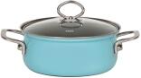 Riess Kasserolle aus Emaille in kristallblau