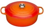 Le Creuset Bräter Signature oval, 40 cm (Gänsebräter) in ofenrot