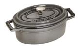 Staub Mini Cocotte oval aus Gusseisen in graphitgrau