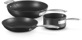 Le Creuset Aluminium-Antihaft Pfannen-Set, 24 cm und 26 cm, Milchtopf 16 cm