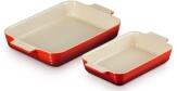 Le Creuset Auflaufform 2er-Set, rechteckig in kirschrot