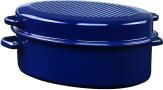 Riess Gänsebräter, oval aus Emaille in kobaltblau