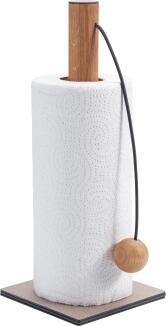 Lind DNA Küchenrollenhalter Warm Grey mit Holzgriff und Papierrolle