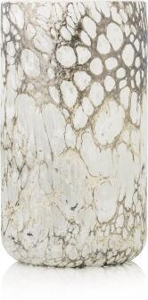 La Rochère Vase CRATÈRE weiß/silber marmoriert Glasvase