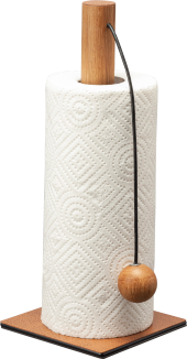 Lind DNA Küchenrollenhalter Nature Holz mit Lederbasis und Gewicht