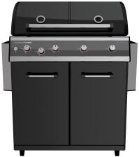 Outdoorchef Gasgrill Dualchef 425 G Schwarz 4 Brenner mit perfekter Hitzeverteil