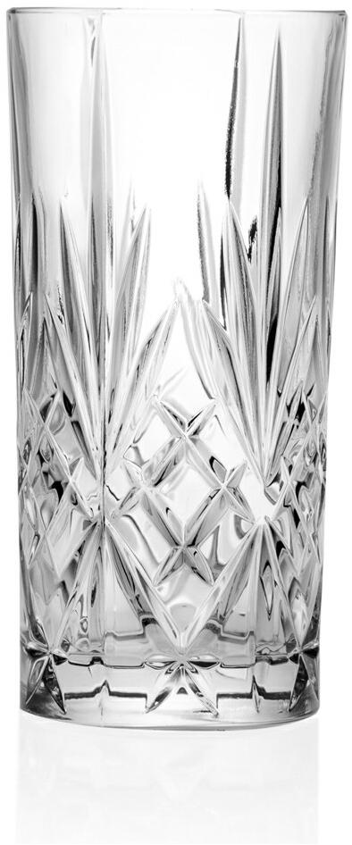 RCR Melodia Longdrinkgläser 6er Set Kristallglas mit Schliffdesign