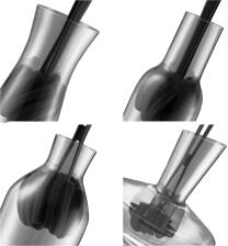 WMF Basic Flaschenbürste lang 41cm mit 6 weichen Reinigungsschwämmen