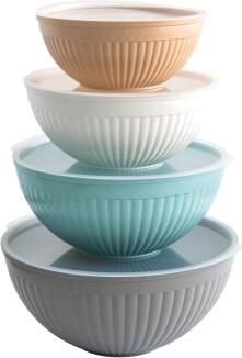 Nordic Ware Schüsseln mit Deckel 4 Stk. stapelbar Pastellfarben