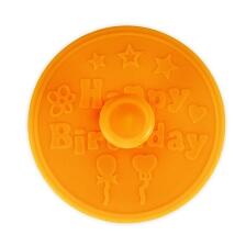 Städter Kunststoff-Ausstecher-Form Happy Birthday ø 6,5 cm Orange