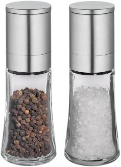cilio BARI Pfeffer- und Salzmühle 2er Set Edelstahl Glas