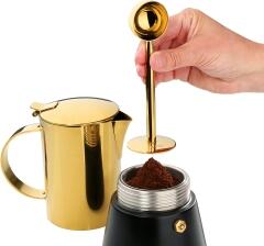 cilio Espressodrücker mit Kaffeelot in gold