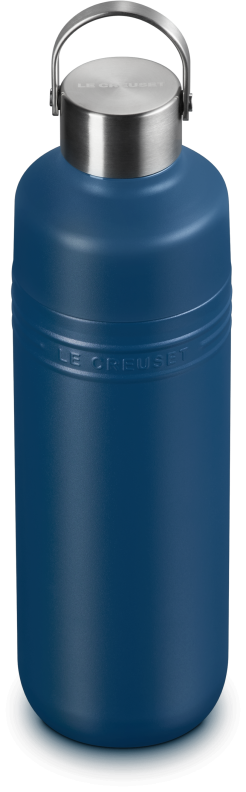 Le Creuset Trinkflasche On The Go deep teal blau Edelstahldeckel