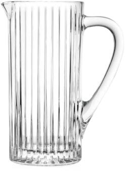 RCR Krug Timeless Glas Wasserkrug mit Henkel klar geriffelt