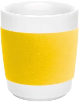 Kahla touch! Midi-Becher 0,28 l sunny yellow gelb-weiß