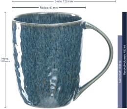 Leonardo Keramiktasse MATERA 430 ml blau, 6er-Set