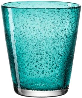 Leonardo BURANO Trinkglas 330 ml türkis mit Bläschenstruktur 6er-Set
