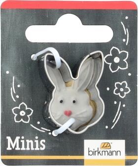 Birkmann Mini-Ausstechform Hasenkopf mit Hase auf Verpackung