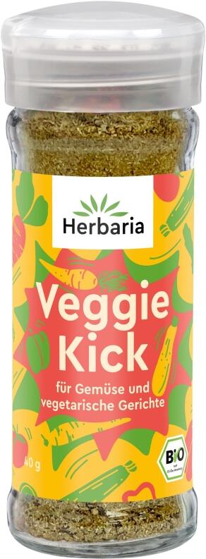 Herbaria Veggie Kick Glas-Streuer Gewürzmischung für Gemüse vegetarische Gerichte BIO