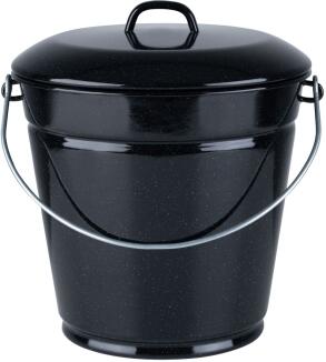 Riess Eimer aus Emaille in schwarz