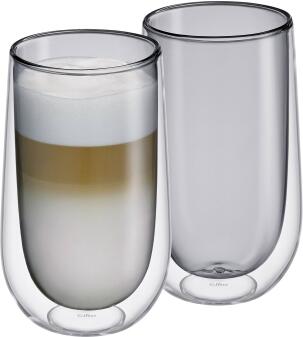 cilio VERONA Latte Macchiato-Glas grau doppelwandig 2er-Set